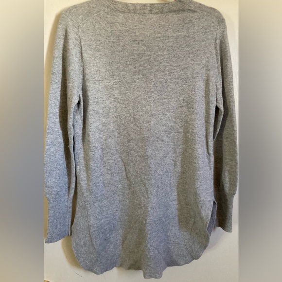 🌞J.Crew Gray Wool Blend Long Sleeve Scoop Neck Hi-low Sweater #P - Picture 7 of 7